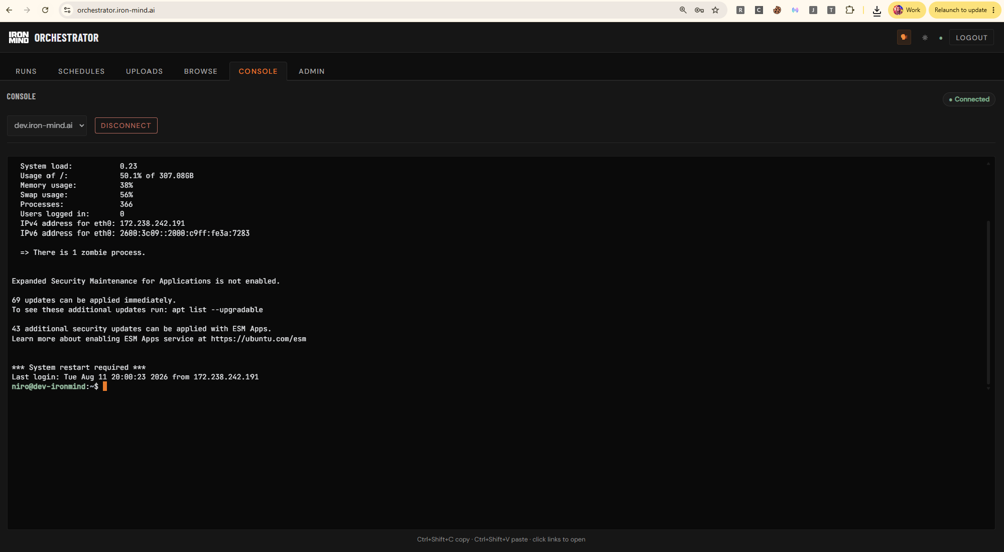 Live console