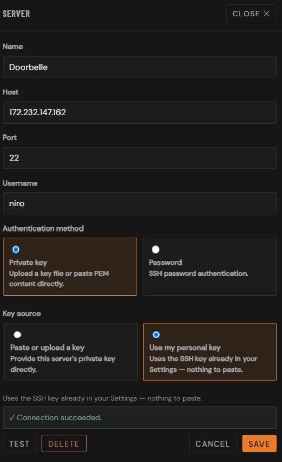 Add server modal